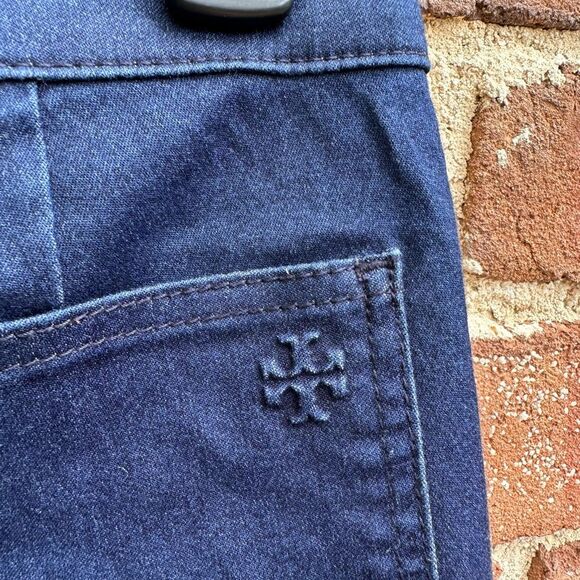 Tory Burch Women's Mid Rise Side Zip Stretch Skinny Ankle Jeans Blue Size 28 - Picture 4 of 5